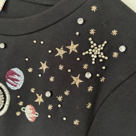 Anthropologie Postage  Stargazer Pullover Embellished Sweatshirt  Small - Picture 11 of 15